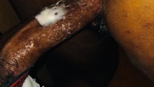 Ebony POV fuck and creampie