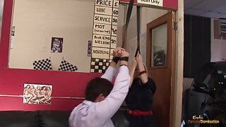 Guy gets his dick ridden by a blonde MILF with big tits