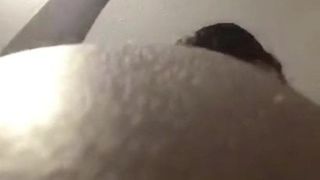 Hot black chick showering