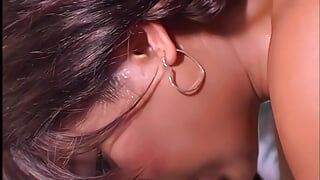 Perfect asian teenie enjoy hard black bull shaft in her ass and want get convered her face with bbc sperm