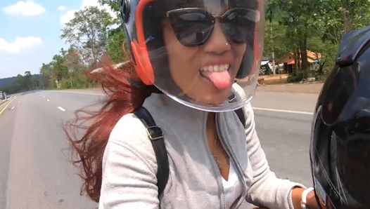 Big butt Thai amateur teen girlfriend hot sex in public in a coffee shop