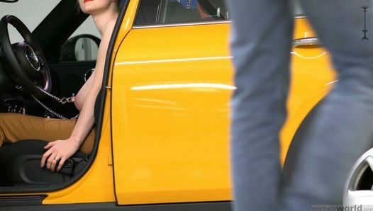 big natural, saggy tits exposed in public