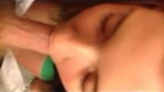 Hotwife blows friend in bathroom at party