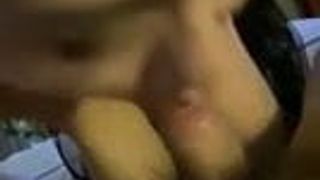 Obedient chinese pleases houseguest after nice evening