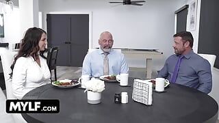 Pretty Hot MILF Wife Fucked, Dominated and Creampied By Hubby’s Fat Cock Boss – MYLF Cheating