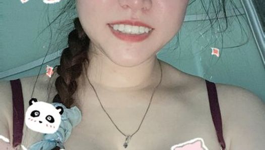 Sexy 36G bunny wearing red lingerie