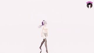 Sexy Girl In Stockings Dancing + Throws Clothes (3D HENTAI)