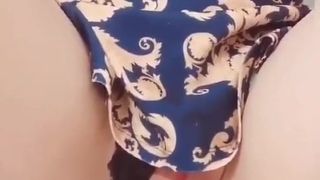 Tight pussy girl masturbates with dildo