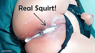 What is coming out of her pussy?