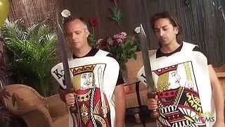 A group of horny men and super naughty women fuck hard dressed up in Alice in Wonderland costumes