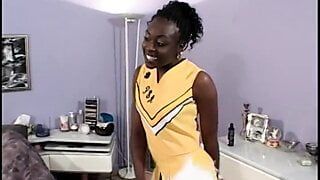 Black cheerleader takes a cock in her pussy