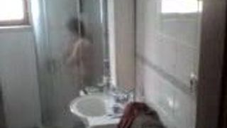 Chinese mature granny in shower