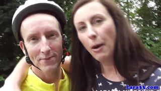 Classy british milf jizzed on after atm fun