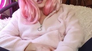 Cutie In Pantyhose Masturbates Pussy