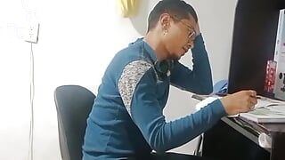 My stepmom helps me with my homework and with a super blowjob BIG TITS CUM on the Big Ass Tits