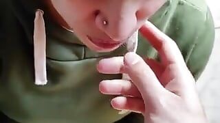 Quickie! Handjob, Cum in Mouth & Swallow!