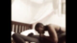 Sexy ebony milf rides and squirts hard on my bbc