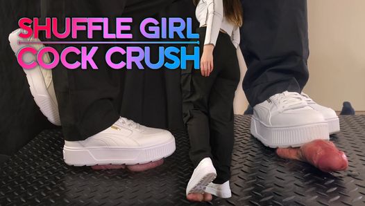 Shuffle Girl Cock Crush in White Platform Sneakers – Shoejob, Trampling, Sneakers, White Puma
