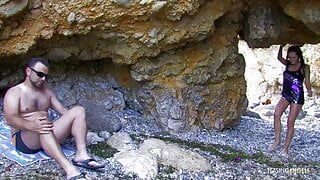 Slim babe loves sucking cock in public whenever she is with