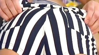 Stunning German chick with blonde hair fucking with her coach in the gym