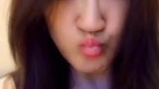 Asian amateur model squirt on dildo