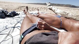 blowjob on a nudist beach…