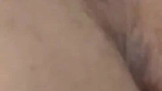 Brunette with her kitty cat