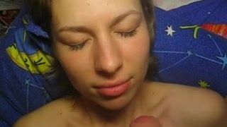 Cumshot on face baby