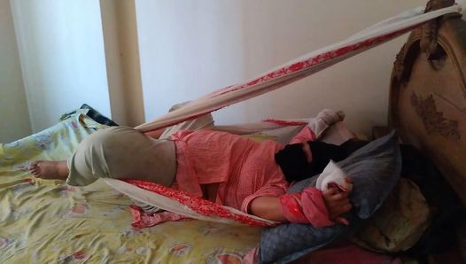 Desi 18 year old Teen married stepsister tied to her bed rough fucked by stranger while her husband was not home then she Rides