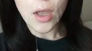 Girlfriend gives hot blowjob