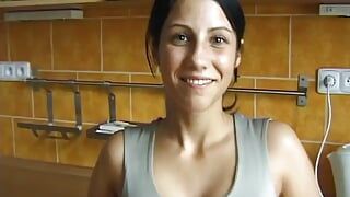 I present to you Lucie a real brunette fairy with a great desire to show herself on a porn site