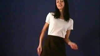 My cousin Vladka a natural brunette with a shaved pussy did a porn audition