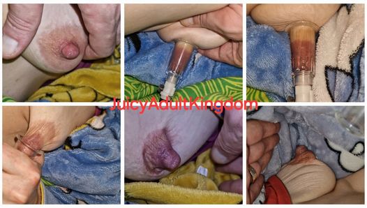 My husband plays with my breast and nipple. He is always up for some kinky fun