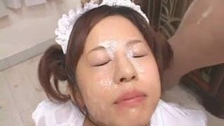 Naughty asian bukkake