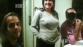 Swinger couple with pregnant and have threesome sex! Italian
