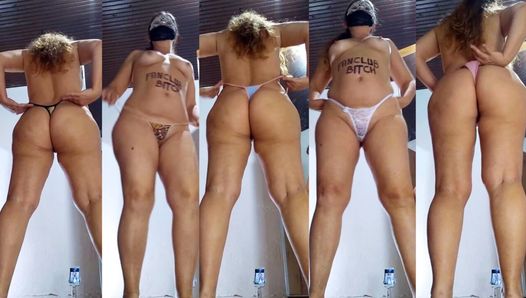 Undressing, Exhibitionist changes her panties several times