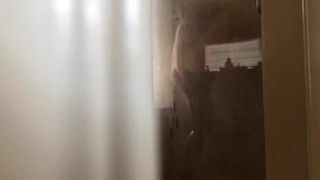 Wife in Shower Cleaning Pussy – Lift and Rinse