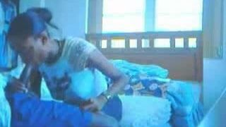 young black couple playing around