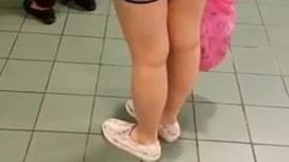 Asian woman waiting for the lift