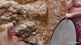 Her boyfriend loves titty fucking on the beach before