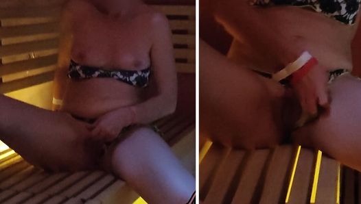 Teen Student Fingers My Pussy in a Public Sauna but We Get Interrupted and Caught by Unknown People- Misscreamy