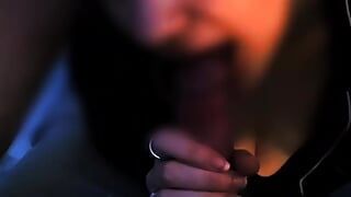 Teen sucks a big and swallows it all