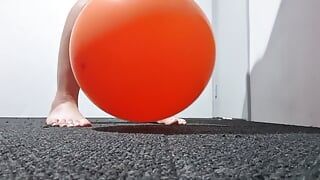 Women Popping balloons, stomping on balloons