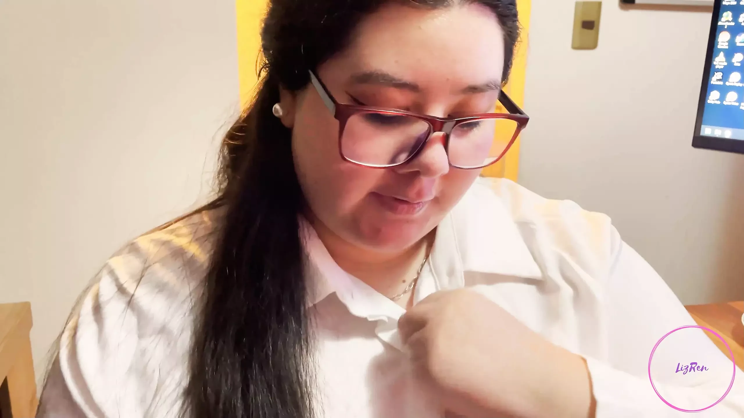 We Are Left Alone After Work in the Office