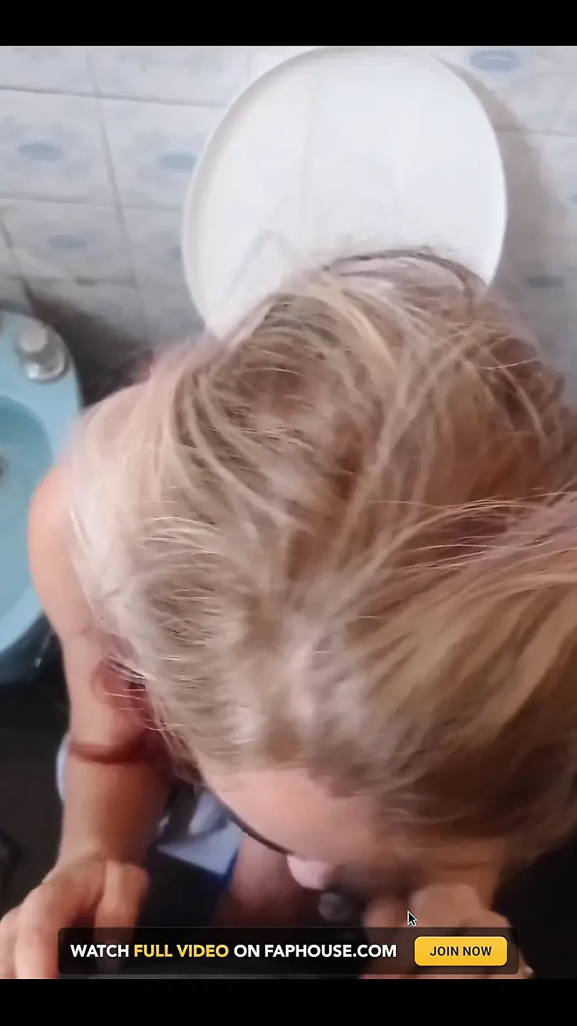 Sucking His Cock While on the Toilet