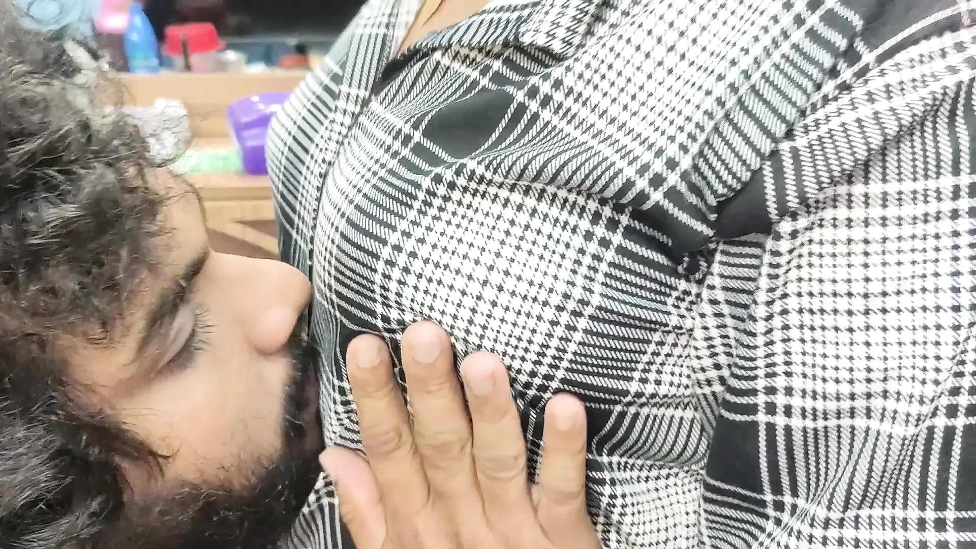Shirt open and hot boobs suck, Mallu couple hot boobs suck