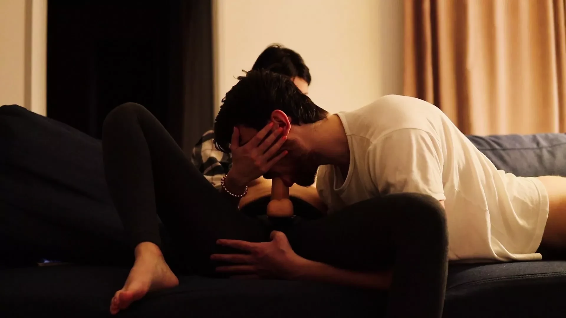 Mistress sked him to take it in his mouth and fuck