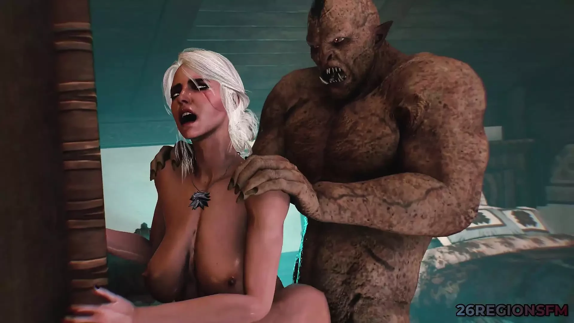 The Witcher Ciri Vs Orc (cube of Desires) by 26regionsfm (animation with Sound) 3D Hentai Porn Sfm