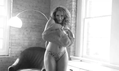 Topless Babe in Black and White