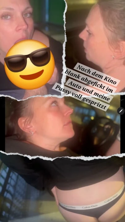 After the cinema in the car in the parking garage nice and bright fucked and everything in me creampie injected